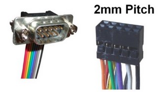 Serial/RS232 cable: 9 pin D-Sub to 2mm pitch connector