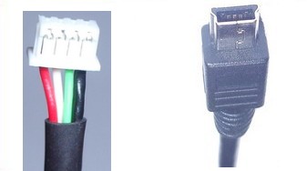 USB Mini B plug to 1.25mm pitch 4 pin picoblade connector